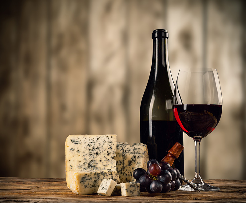 fromage et vin rouge